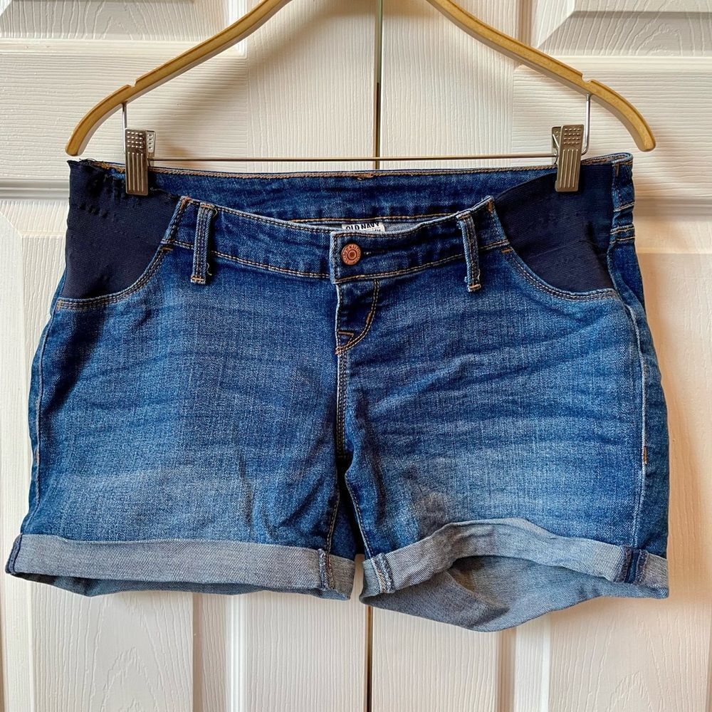 Old Navy Blue Maternity Denim Jean Shorts Size 6